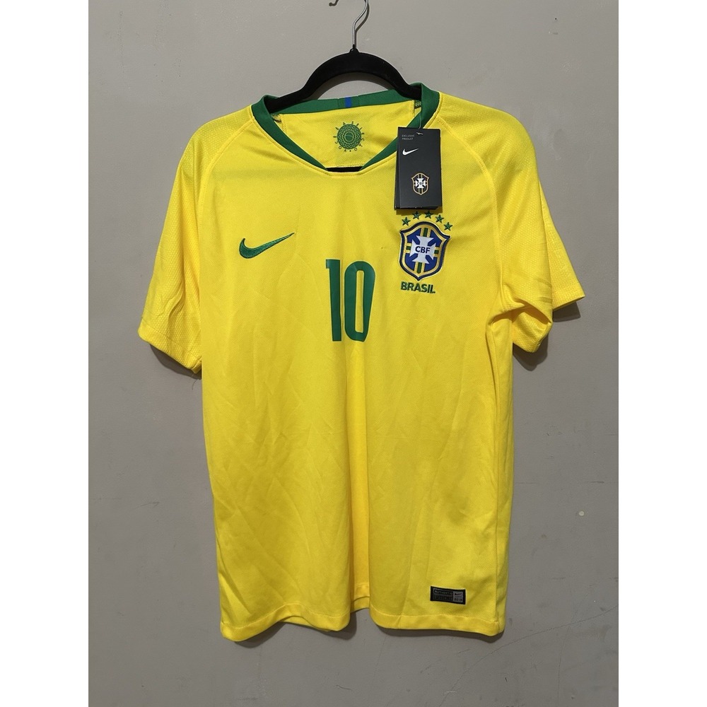 NWTS 2018 Brazil Home Jersey #10 Neymar JR M Nike Soccer World Cup kit